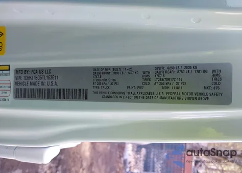 2026 Jeep Gladiator Rubicon 4X4 z USA, uszkodzony, nr VIN 1C6RJTBG5TL163611